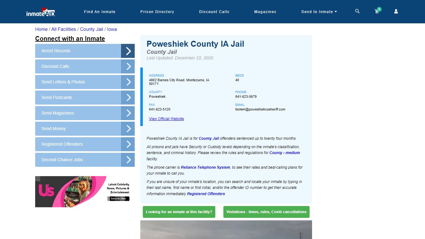 Poweshiek County IA Jail - Inmate Locator - Montezuma, IA