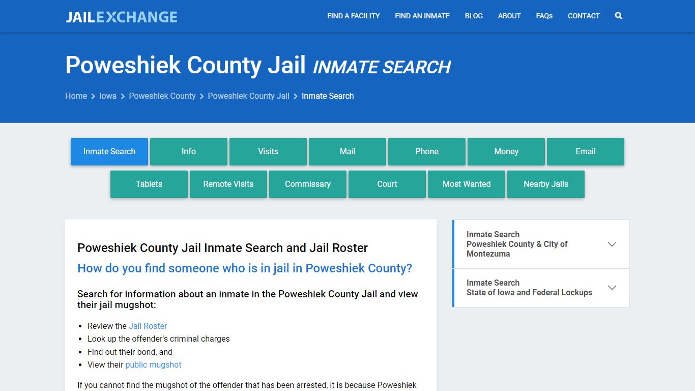 Inmate Search: Roster & Mugshots - Poweshiek County Jail, IA